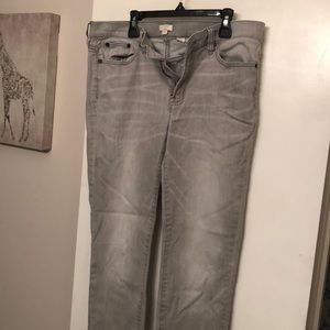 J. Crew distressed dolphin wash skinny jeans